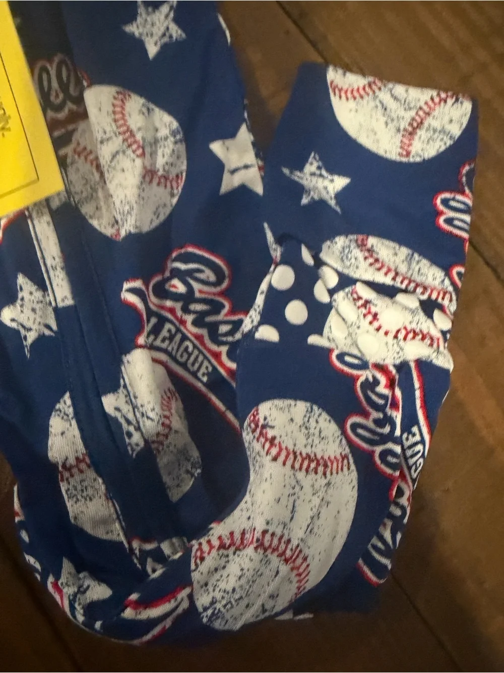 RUMS & ROSES Kids Blue Baseball Print Pajama One-Piece Sz Baby 12m NWT